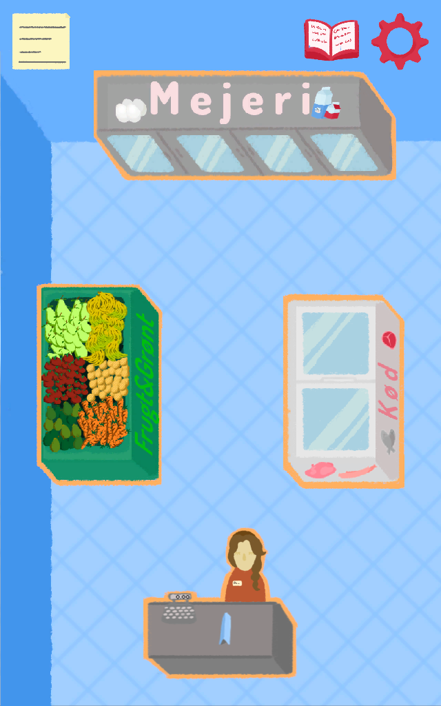 A supermarket, with each section being a different minigame